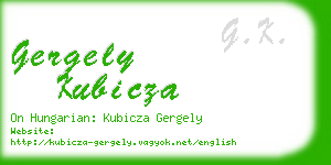 gergely kubicza business card